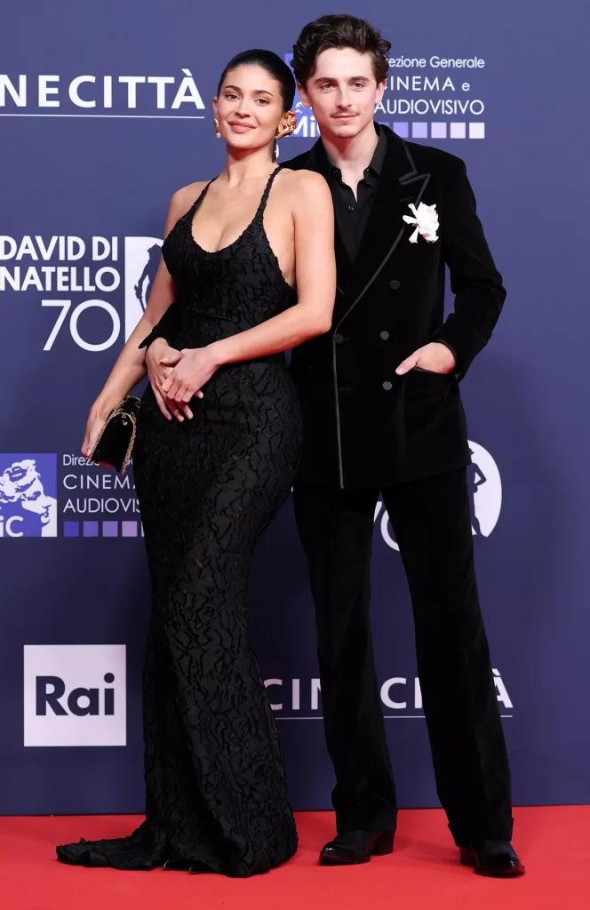 Kylie Jenner and Timothée Chalamet on May 7, 2025 in Rome.